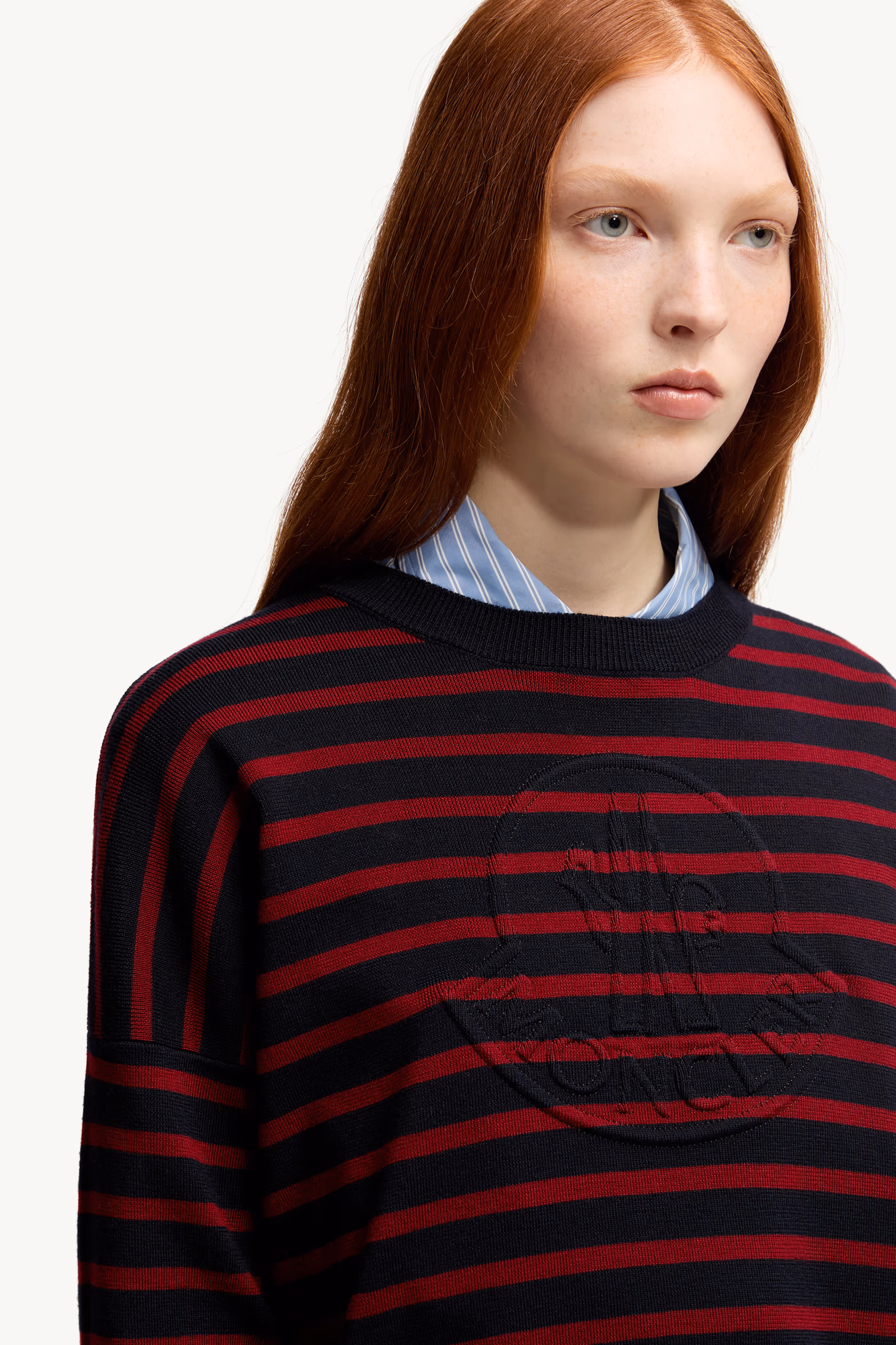 Striped Wool Sweater Women Blue & Red Moncler 6